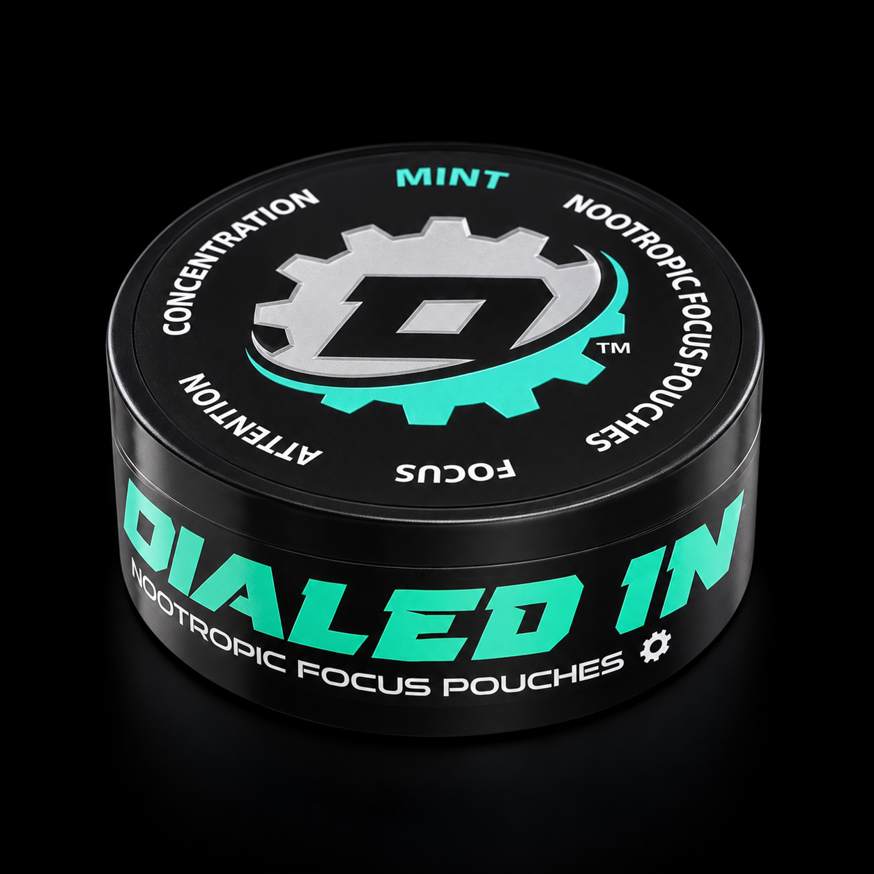 Dialed In Mint nicotine-free nootropic focus pouches can