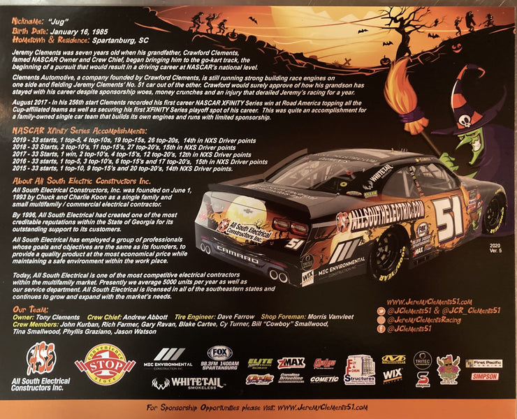 AUTOGRAPHED Jeremy Clements NASCAR Hero Card